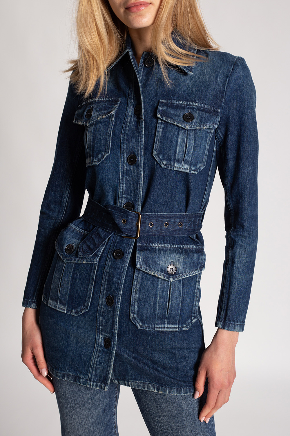 Saint laurent outlet denim jacket womens